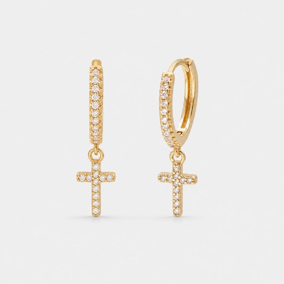 boucle-oreille-femme-croix-pendante