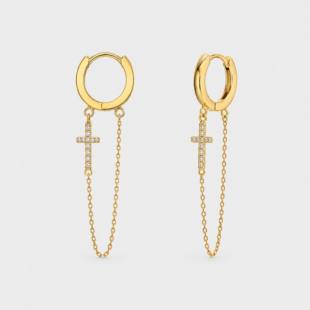 boucles-oreilles-croix-chaine