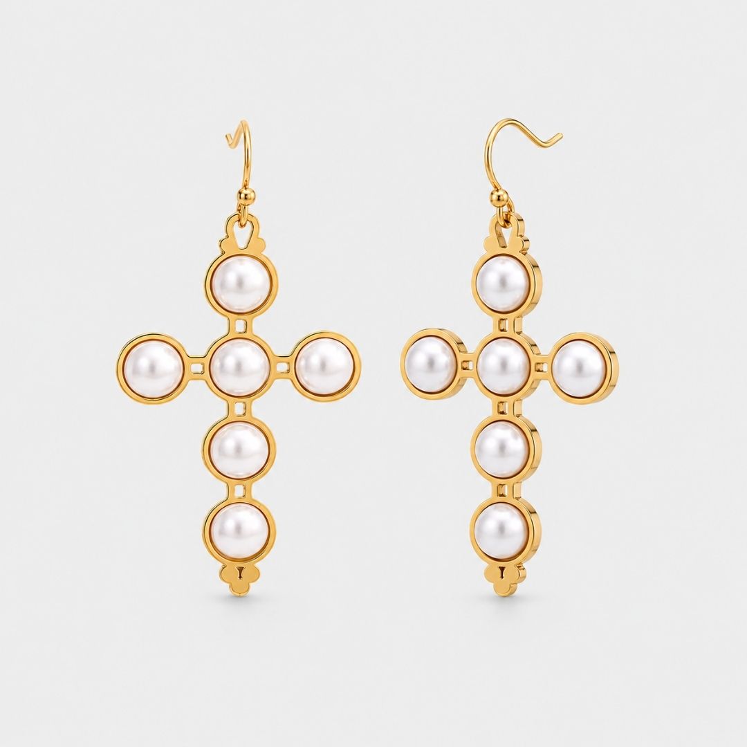 boucles-oreilles-croix-perles-pendantes