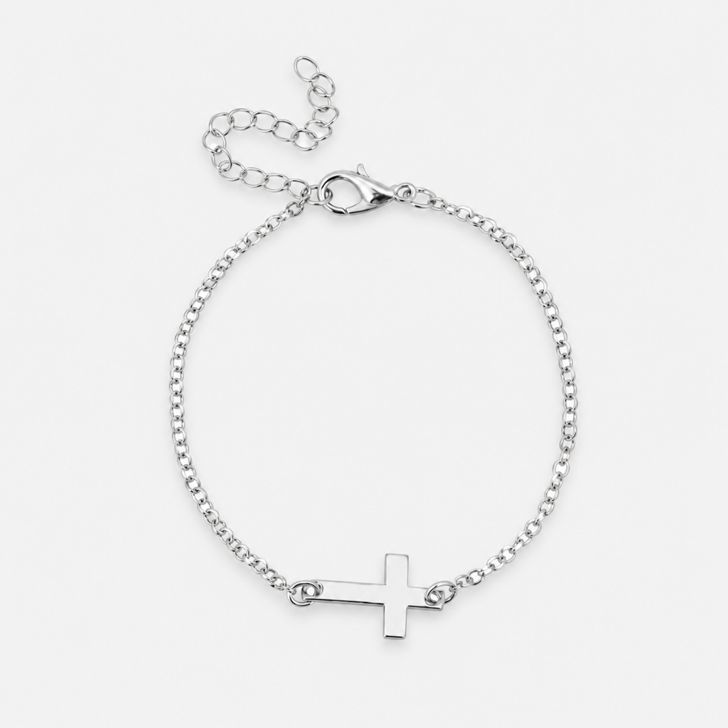 bracelet-croix-chaine-argent