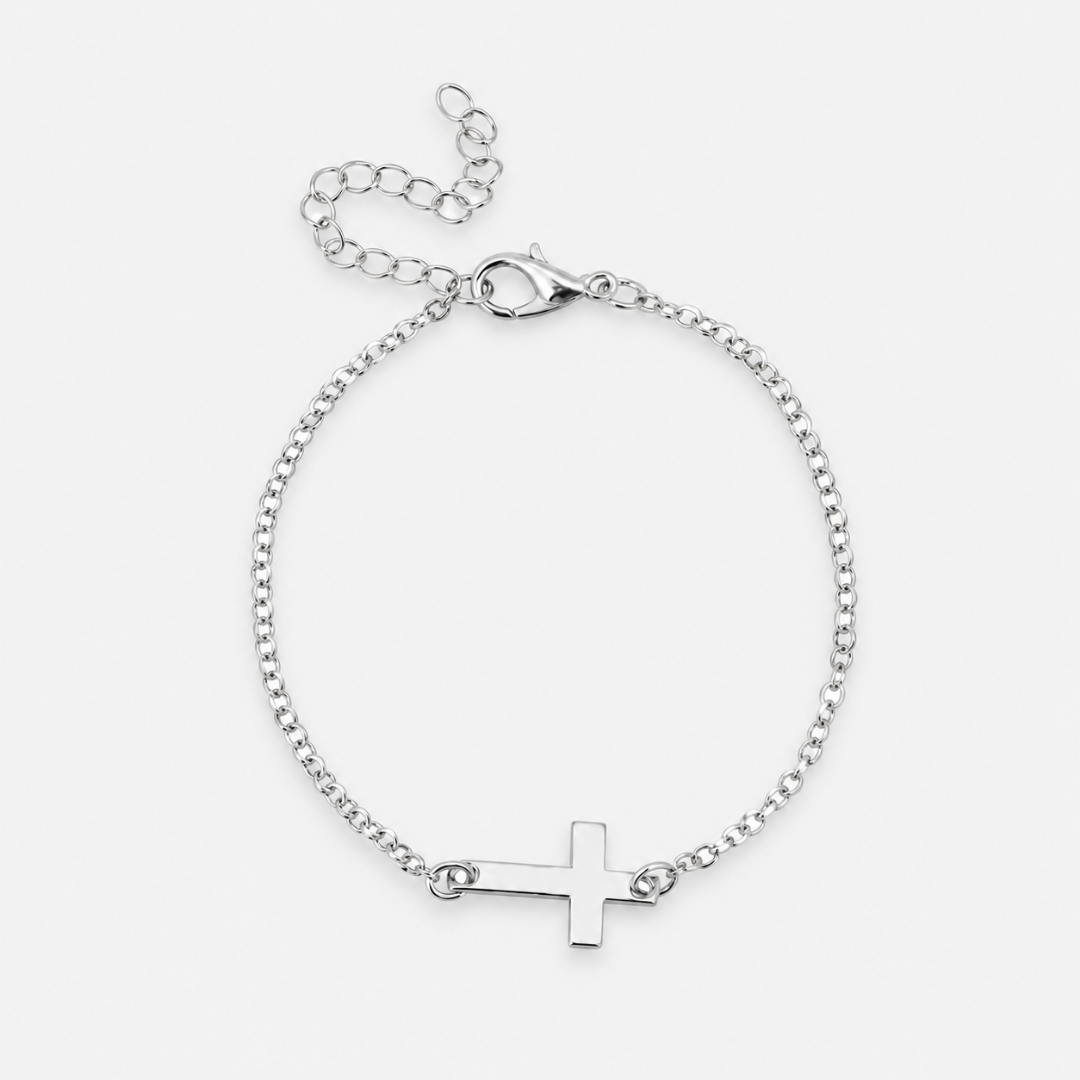 bracelet-croix-chaine-argent