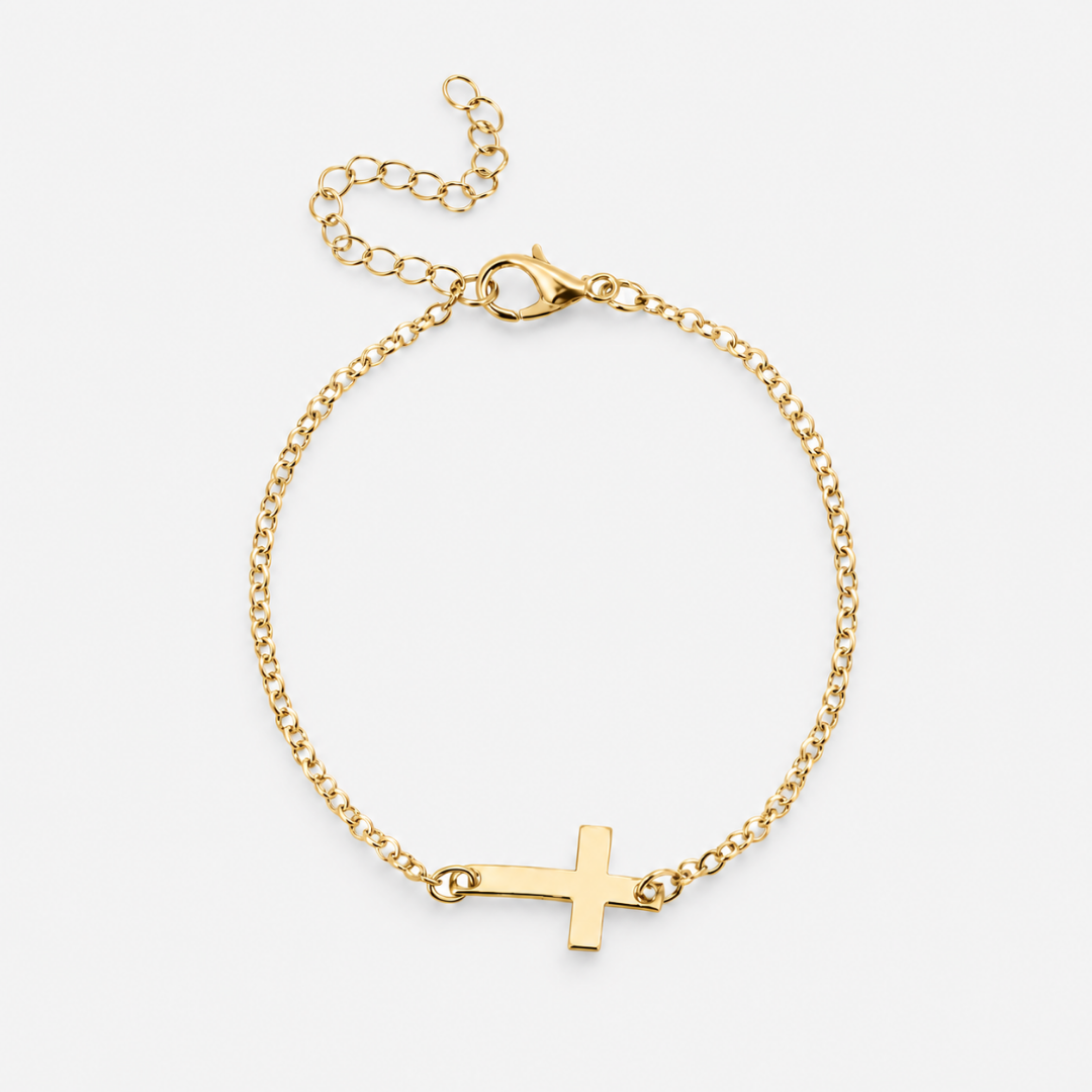 bracelet-croix-chaine-or