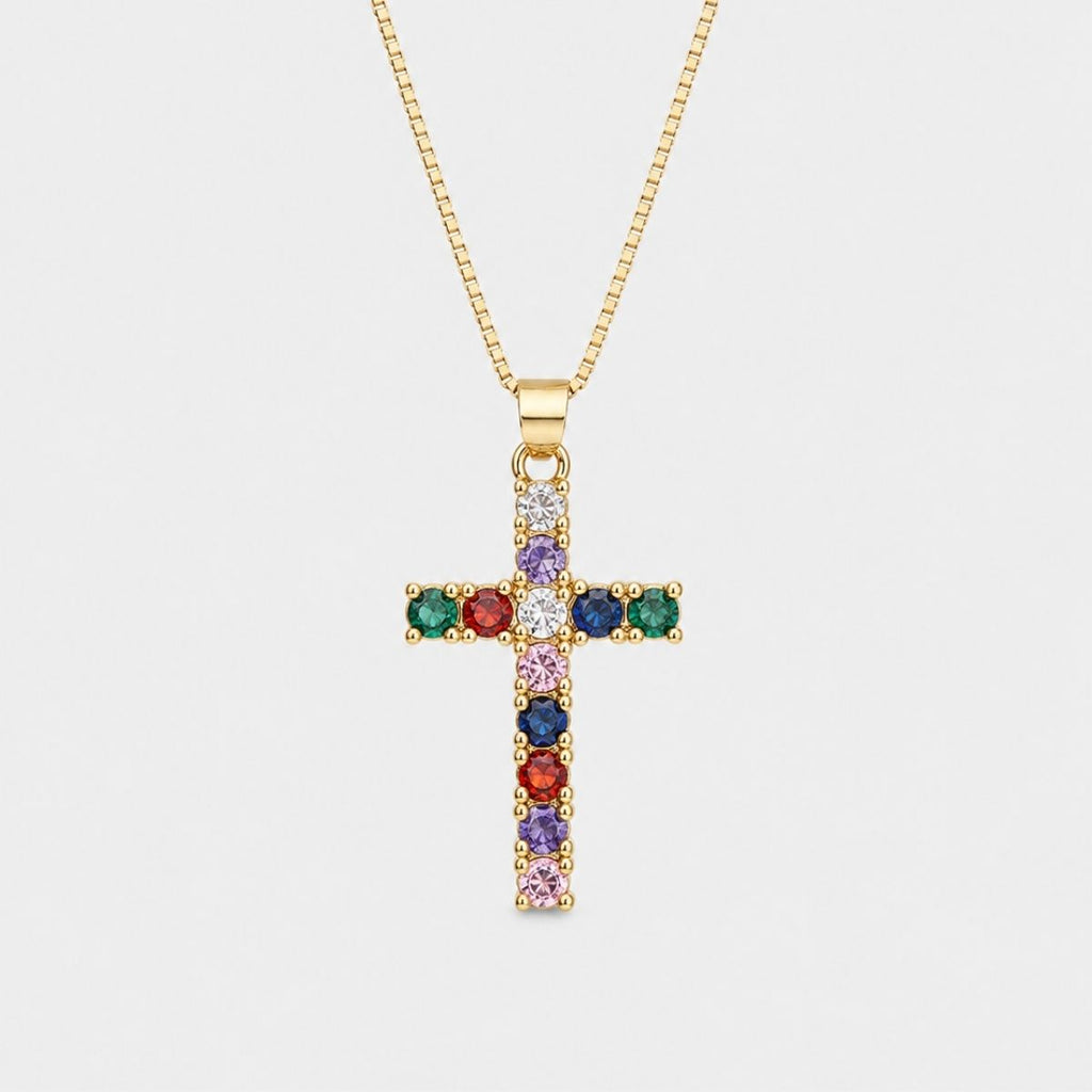 collier-croix-multicolore