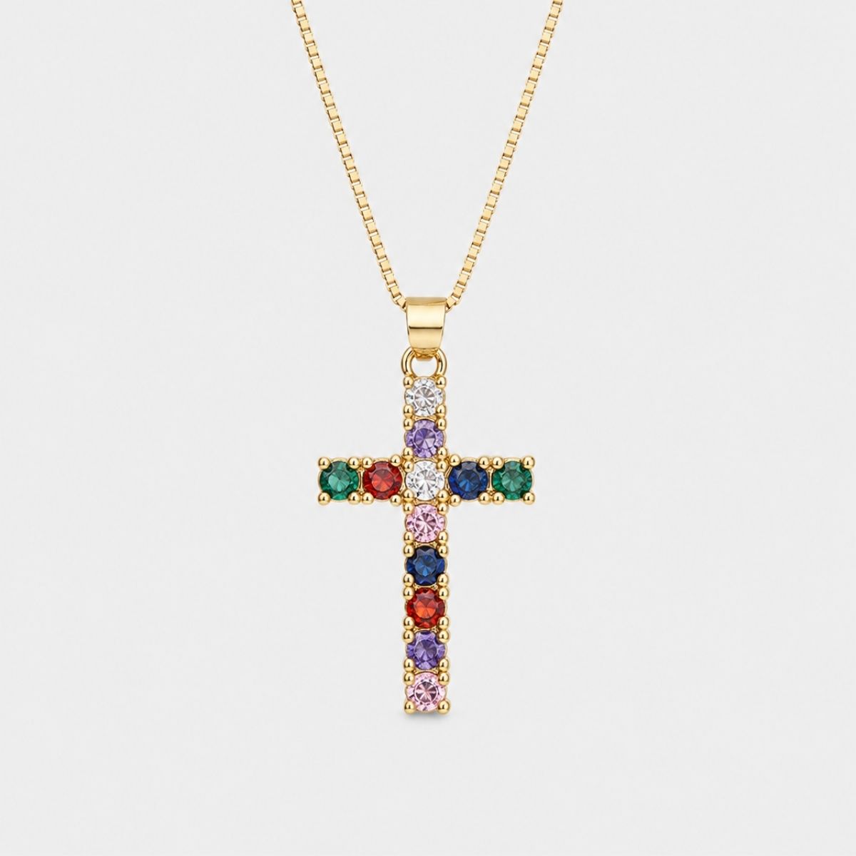 collier-croix-multicolore